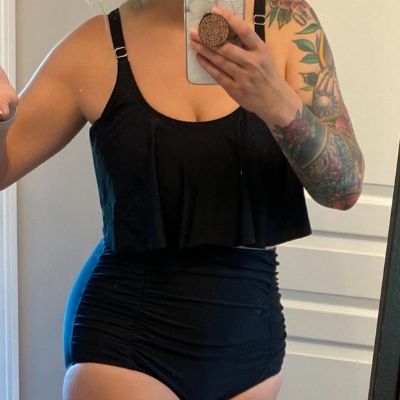 Black Flutter Bathing Suit Top - Picture 5 of 5